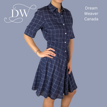 Charger l&#39;image dans la galerie, Oxford Navy Plaid Dress| Meemoza
