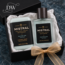 Load image into Gallery viewer, Mistral Salted Gin Cologne &amp; Soap Gift Box | Dream Weaver Canada
