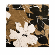 Charger l'image dans la galerie, Modern Floral Canvas Wall Art – Black, Cream &amp; Neutral – 19" Square
