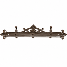 Charger l'image dans la galerie, Ornate Cast Iron Triple Wall Hook – Antique Brown back 2
