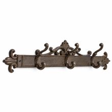 Charger l'image dans la galerie, Ornate Cast Iron Triple Wall Hook – Antique Brown side
