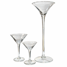 Load image into Gallery viewer, Oversized Martini Glass Centrepiece Vase – 20" Tall |, 8" and 6"
