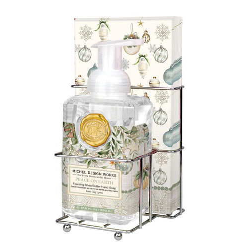 Peace on Earth Foaming Soap  & Napkin Set | Michel Design Works