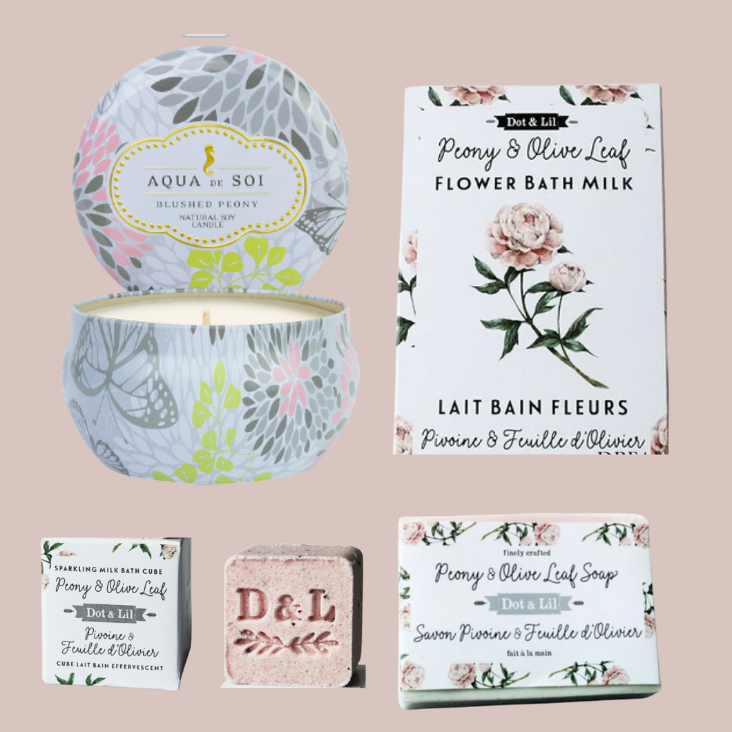 Peony and Olive Leaf Spa Day Gift Box