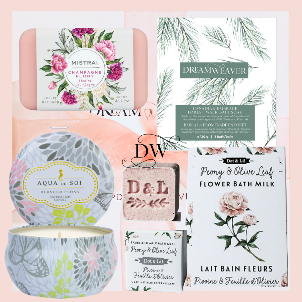 Peony Spa Day Gift Box | Dream Weaver Canada