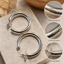 Charger l'image dans la galerie, Pilgrim Maddie Medium Silver-Plated Hoop Earrings | Slight Imperfections
