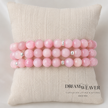 Load image into Gallery viewer, Pink Agate Gemstone and Sterling Silver Bracelet | Dream Weaver Canada
