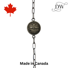 Load image into Gallery viewer, RCAF Vintage Button Silver Bracelet
