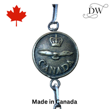 Load image into Gallery viewer, RCAF Vintage Button Silver Bracelet 3
