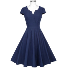 Load image into Gallery viewer, Retro Navy Swing DressRetro Navy Swing Dress | Dream Weaver Canada
