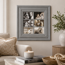 Load image into Gallery viewer, Rustic Grey Wooden Collage Picture Frame | Holds Six 5" x 7" Photos DW
