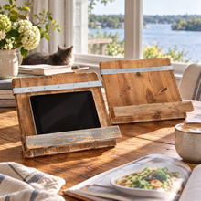 Charger l'image dans la galerie, Rustic Reclaimed Wood iPad, Tablet &amp; Book Holder DW
