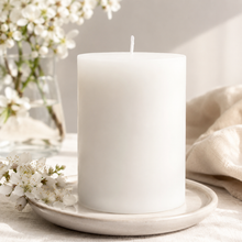 Load image into Gallery viewer, Rustic White Pillar Candle | 3x6" DW
