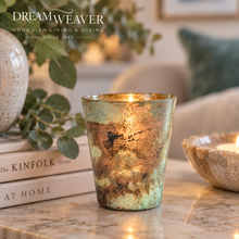 Load image into Gallery viewer, Seafoam &amp; Bronze Mercury Glass Votive Candle Holder |  Dream Weaver  LA
