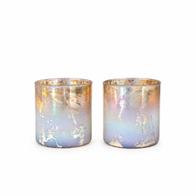 Charger l'image dans la galerie, Smoky Iridescent Mercury Glass Candle Holders – 3" | Set of 2 DW 1
