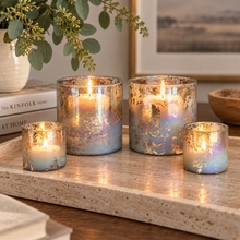 Charger l'image dans la galerie, Smoky Iridescent Mercury Glass Candle Holders – 3" | Set of 4 DW 
