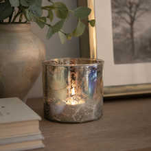 Load image into Gallery viewer, Smoky Iridescent Mercury Glass Jar Candle Holder  DW 
