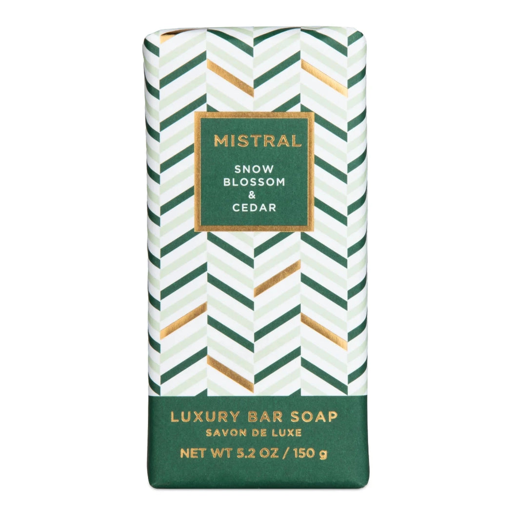 Snow Blossom & Cedar Bar Soap 150 gm | Mistral | Dream Weaver Canada