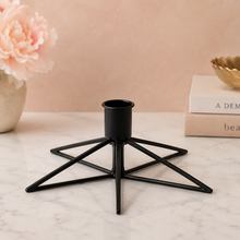 Load image into Gallery viewer, Starlight Taper Candle Holder | Black Metal &amp; Glass
