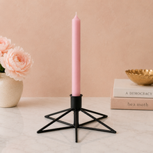 Load image into Gallery viewer, Starlight Taper Candle Holder | Black Metal &amp; Glass pink
