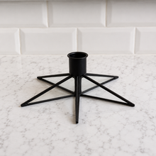 Load image into Gallery viewer, Starlight Taper Candle Holder | Black Metal &amp; Glass white
