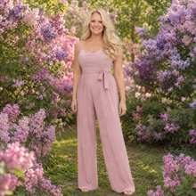 Load image into Gallery viewer, Strappy Maxi Pleated Jumpsuit | Blush Pink dw
