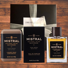 Load image into Gallery viewer, Teak Wood Cologne/Soap Gift Set | Mistral
