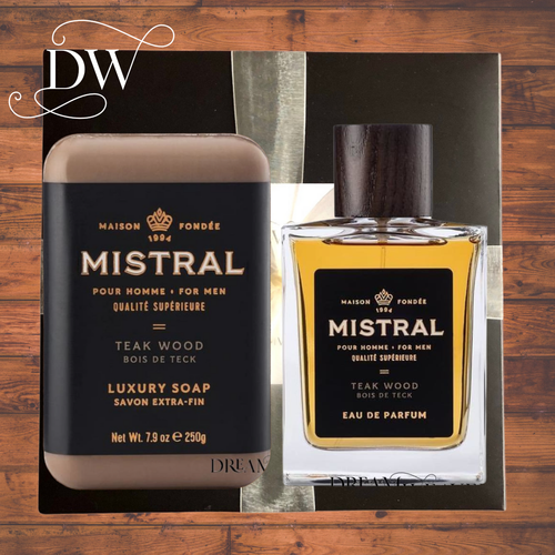Teak Wood Cologne/Soap Gift Set | Mistral | Dream Weaver Canada