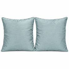Load image into Gallery viewer, Tiffany Blue Silky Throw Pillows – Set of 2 | 16" x 16"
