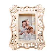Load image into Gallery viewer, Picture Frame 4 x 6 White-wash, Wooden, Ornate Wood Photo Frame
