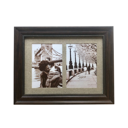 Picture Frame 4 x 6 | Double frame | Brown