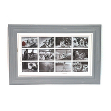 Load image into Gallery viewer, Picture Frame | Grey Distressed 12-Picture Collage Frame
