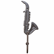 Charger l'image dans la galerie, Vintage-Style Saxophone Cast Iron Wall Hook back
