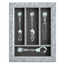 Load image into Gallery viewer, Vintage-Style Wooden Cutlery Storage Box with Glass Lid
