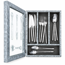 Load image into Gallery viewer, Vintage-Style Wooden Cutlery Storage Box with Glass Lid

