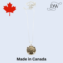 Load image into Gallery viewer, Vintage Canadian Medallion Ornate Crown Button Necklace2
