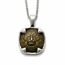 Load image into Gallery viewer, Vintage Canadian Military Crown Button Necklace – Sterling Silver
