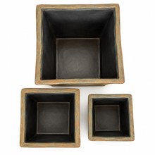 Load image into Gallery viewer, Vintage French Country Dragonfly Ceramic Planters | Set of 3 interior
