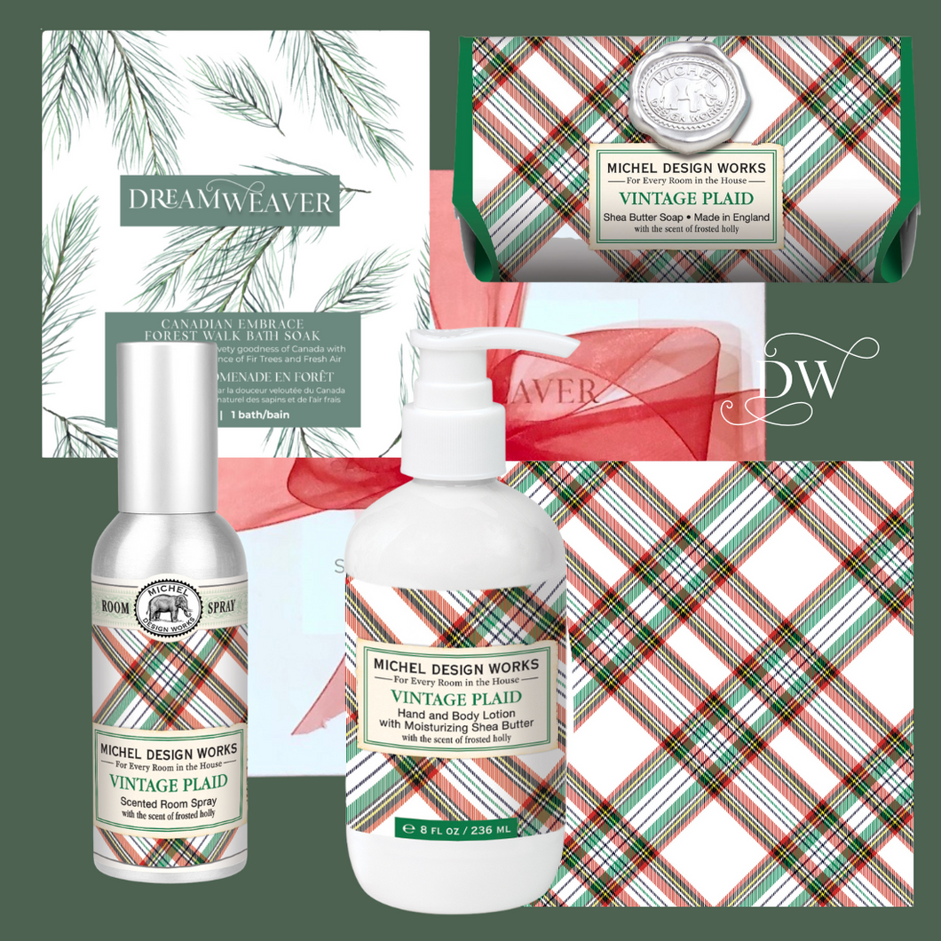 Vintage Plaid Gift Box | Michel Design Works | Dream Weaver Canada