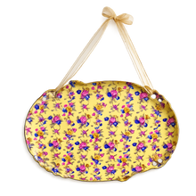 Charger l'image dans la galerie, Vintage Yellow Chintz Floral Wall Plate with Ribbon HangerDream Weaver
