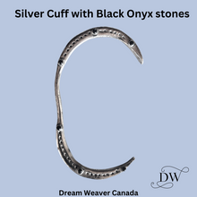 Load image into Gallery viewer, Vital Silver with Black Onyx Stones Cuff Bracelet | Bauxo2
