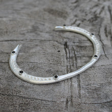 Load image into Gallery viewer, Vital Silver with Black Onyx Stones Cuff Bracelet | Bauxo
