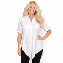 Load image into Gallery viewer, White Front Tie Blouse | Made in Canada2
