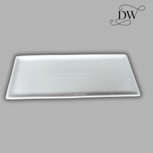 Load image into Gallery viewer, White Glazed Ceramic Serving Plate | 12” Rectangle 3
