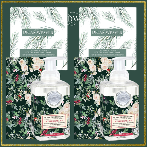 Winter Garden Soap Bundle | Michel Design Works | Dream Weaver Gold frame