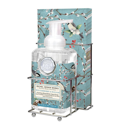 Winterberry & Balsam Foaming Soap & Napkin Set | Michel Design Works