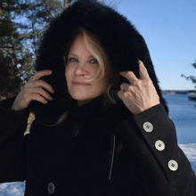 Load image into Gallery viewer, Black Dress Coat with Faux Fur Hood and Scarf
