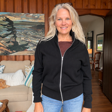 Load image into Gallery viewer, Women's Black Full Zip Cardigan | Made in Canada | Red Canoe 6
