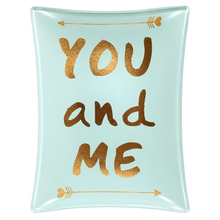 Charger l'image dans la galerie, You &amp; Me Glass Trinket Dish | Seafoam Green &amp; Gold
