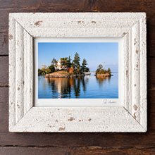 Load image into Gallery viewer, Zavikon Island 1000 Islands Postcard – Ian Coristine Photography framed
